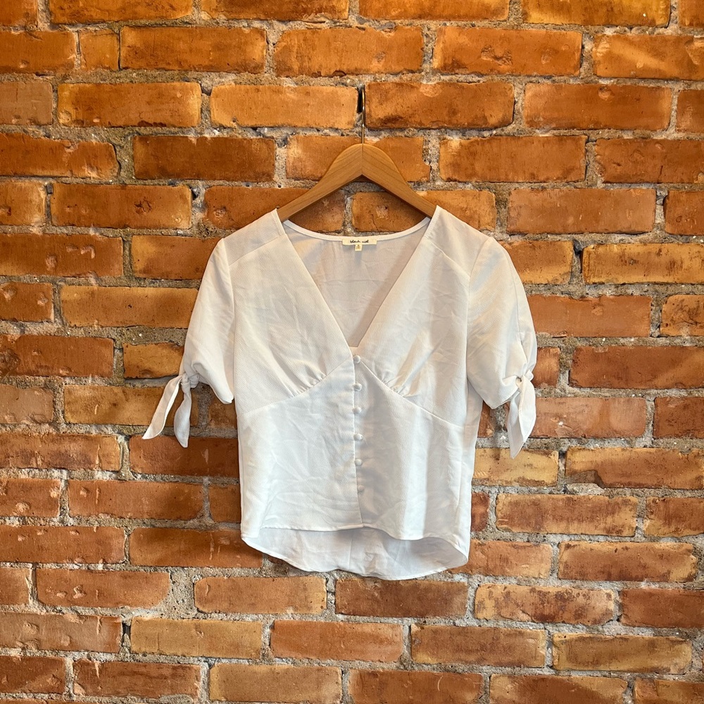Bleuh Ciel + Button Blouse + White + Small